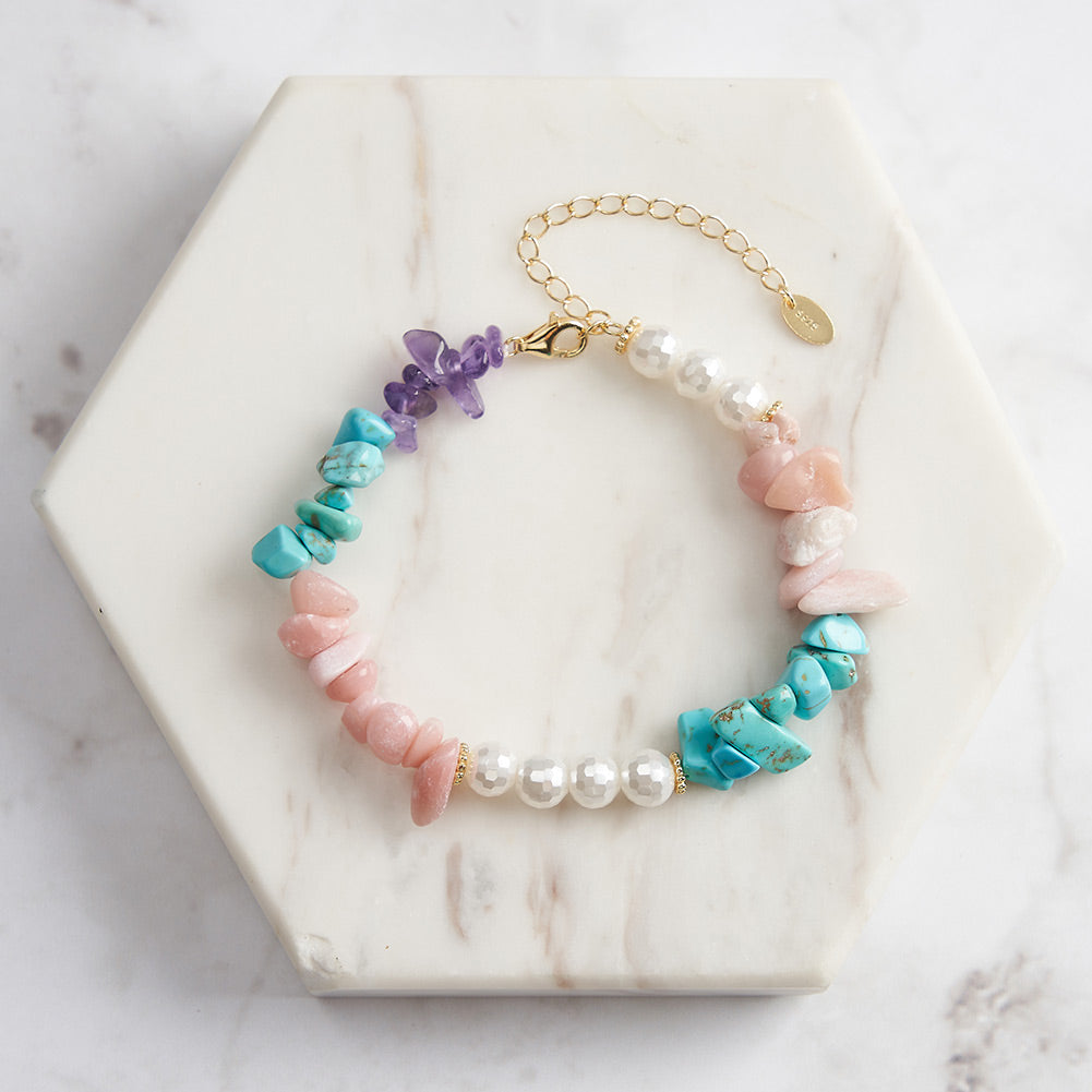 Dainty Turquoise Pearl Bracelet