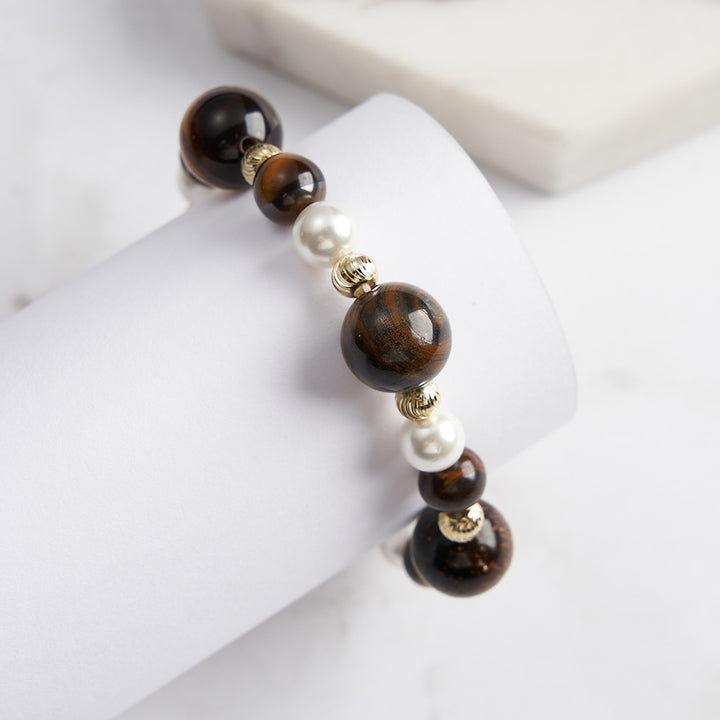 Selenichast Tiger Eye Pearl Bracelet