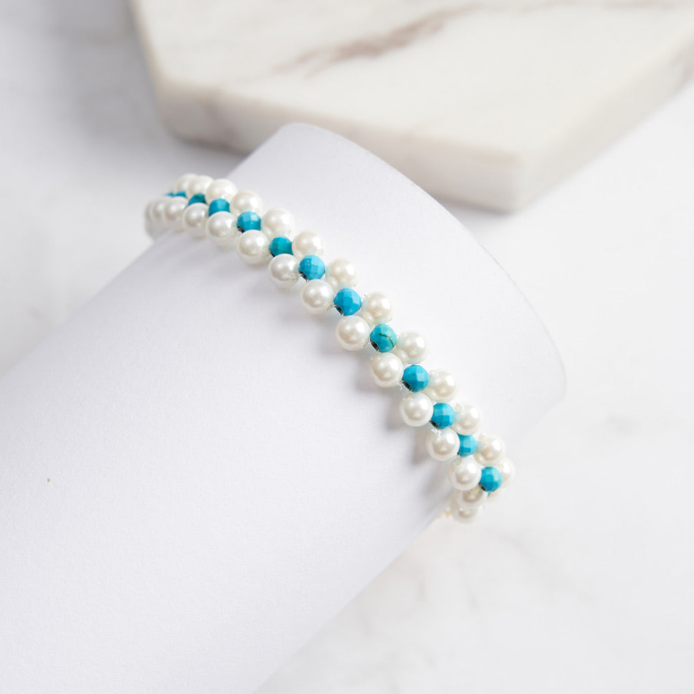 Turquoise Pearl Layered Bracelet