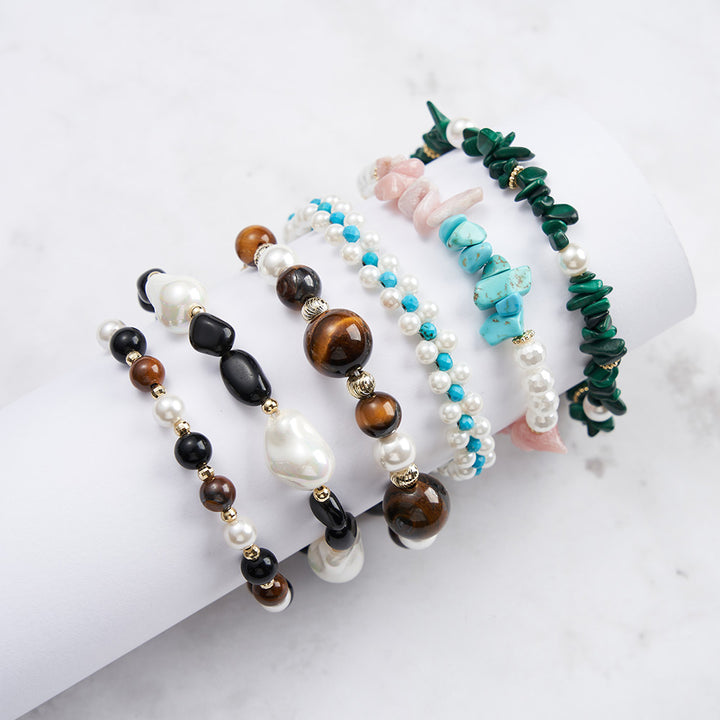 Turquoise Pearl Layered Bracelet