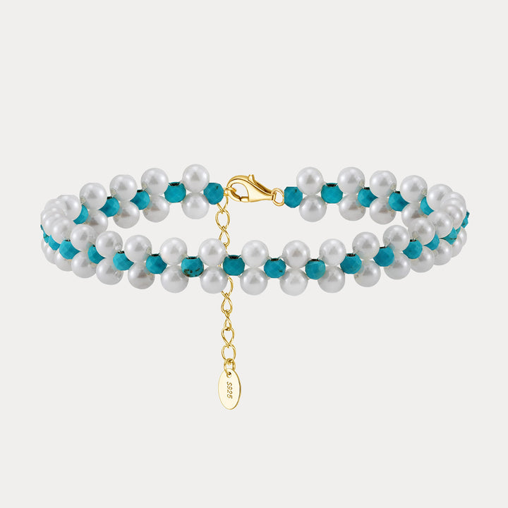 Turquoise Pearl Layered Bracelet