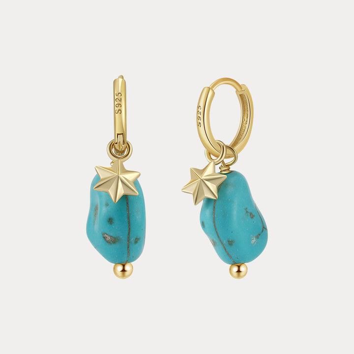 Selenichast Star Turquoise Dangling Earrings