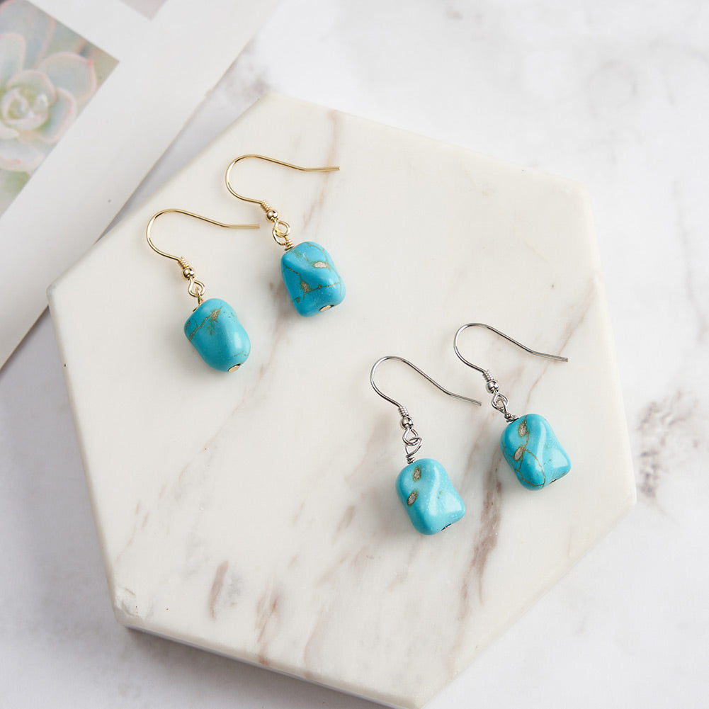 Turquoise Gemstone Drop Earrings