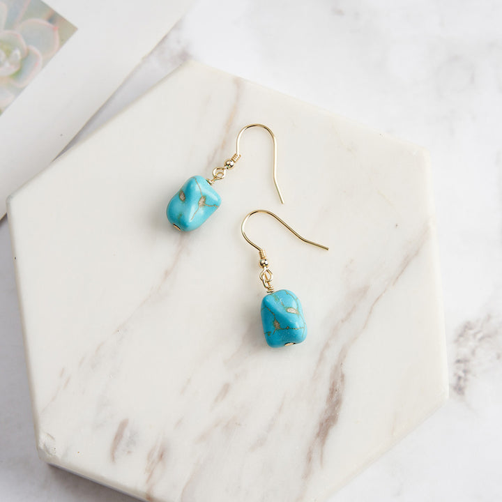 Turquoise Gemstone Drop Earrings