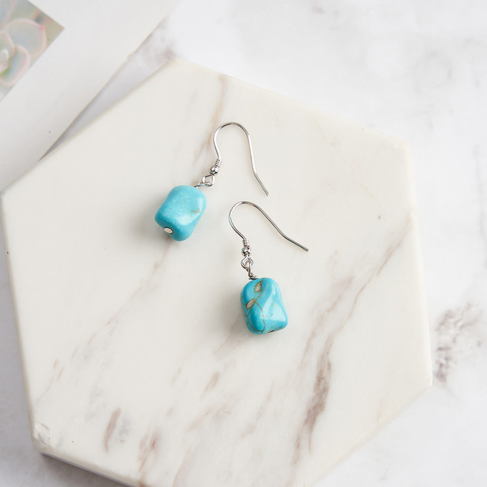 Turquoise Gemstone Drop Earrings