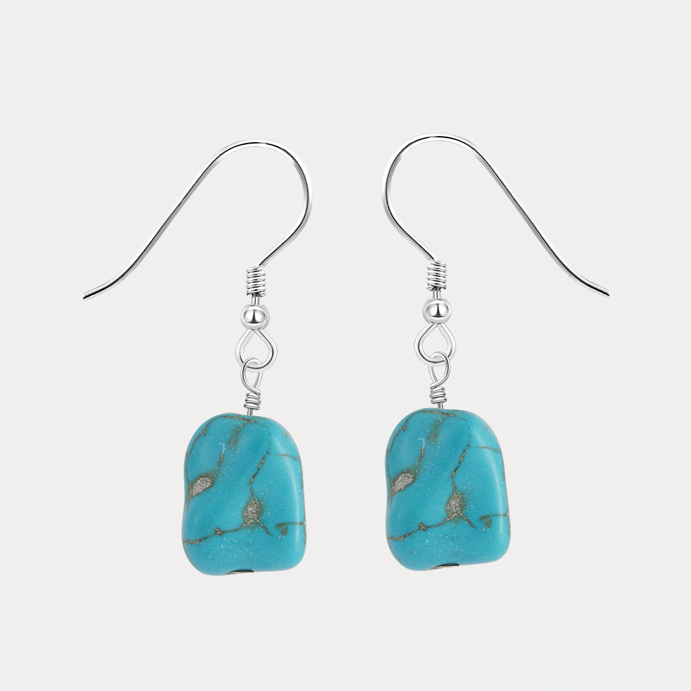 Selenichast Turquoise Gemstone Drop Earrings