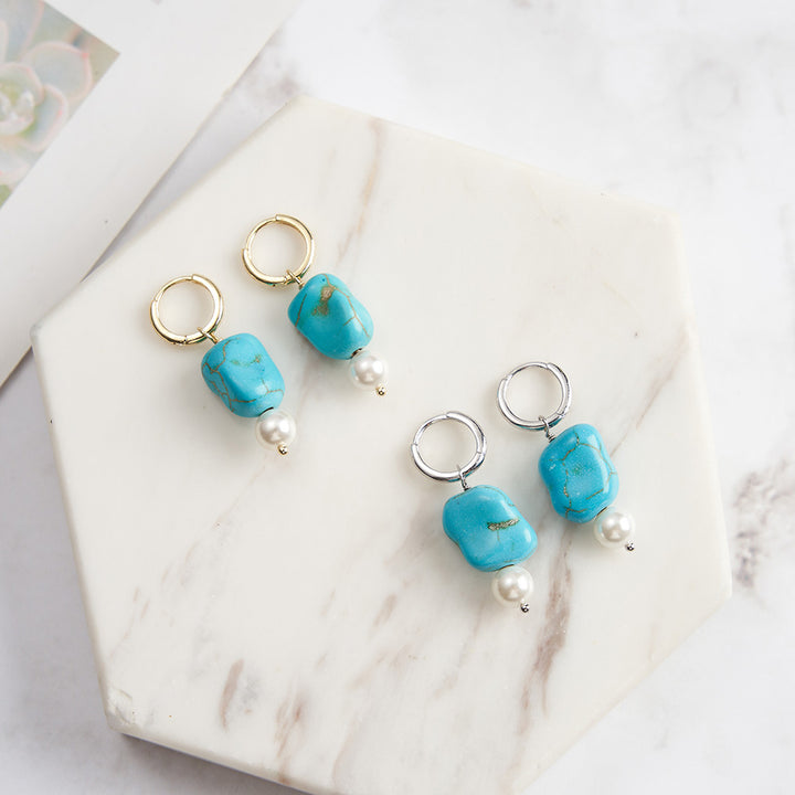 Pearl Turquoise Earrings