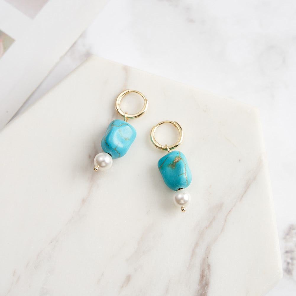 Pearl Turquoise Earrings