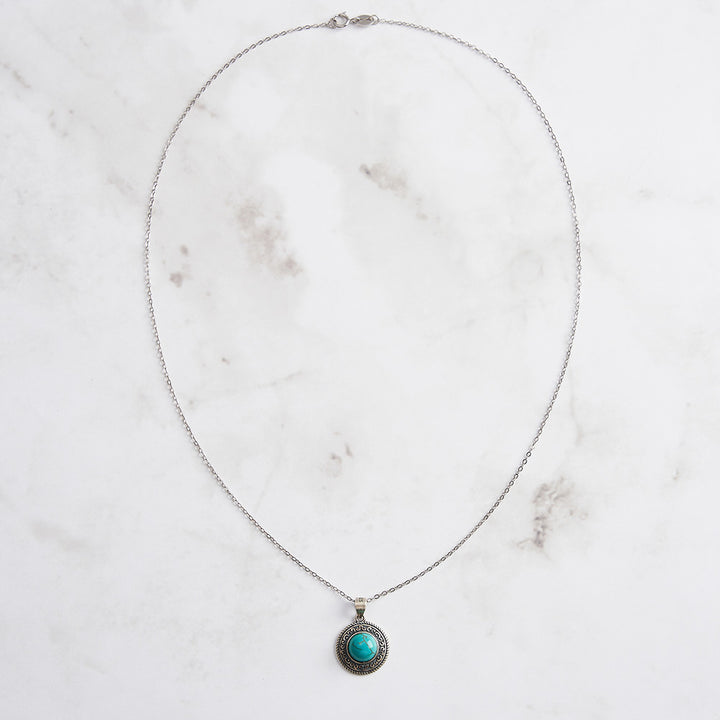 Vintage Turquoise Round Necklace