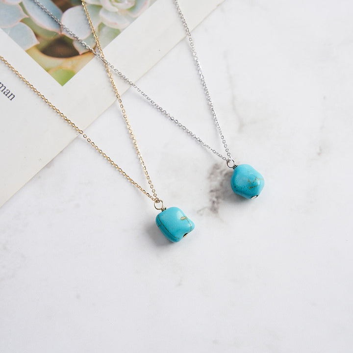 Selenichast Turquoise Nugget Pendant Necklace