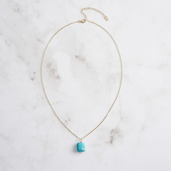 Selenichast Turquoise Nugget Pendant Necklace