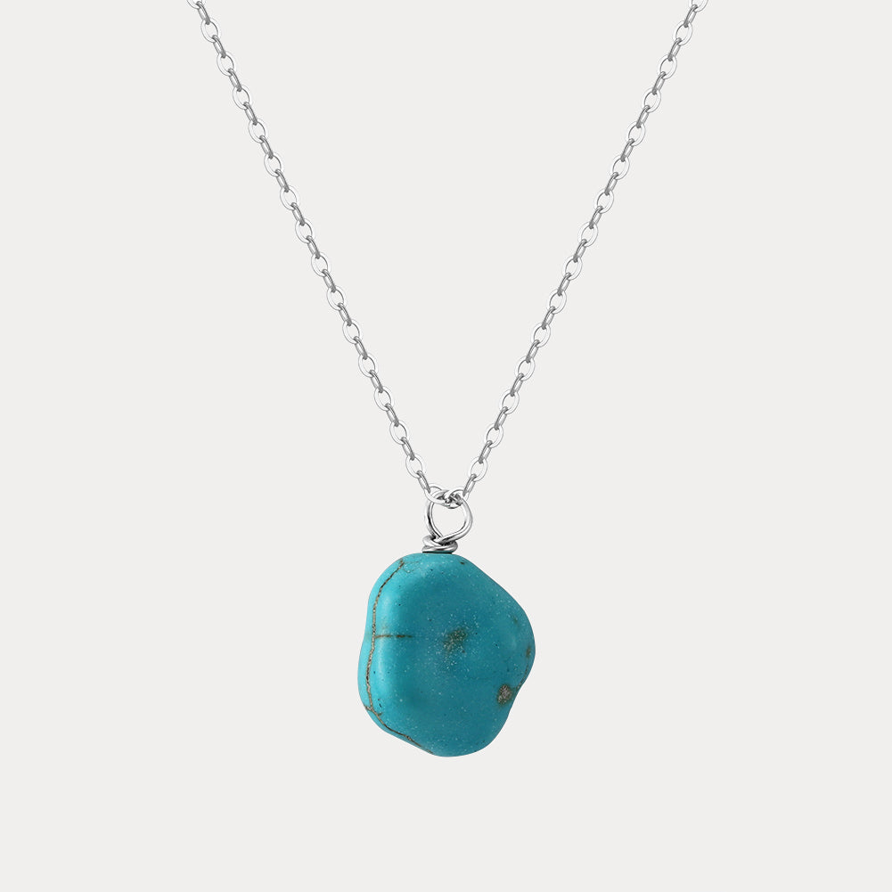 Selenichast Turquoise Nugget Pendant Necklace