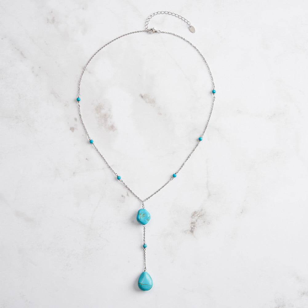 Selenichast Turquoise Cascade Y Necklace