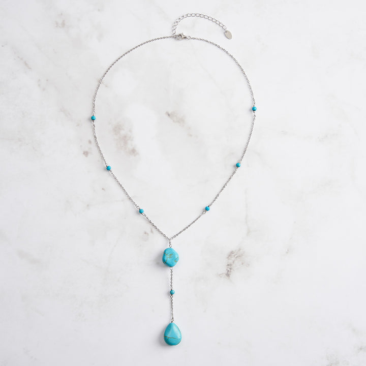 Selenichast Turquoise Cascade Y Necklace