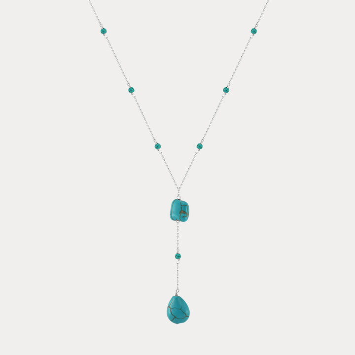 Turquoise Cascade Y Necklace