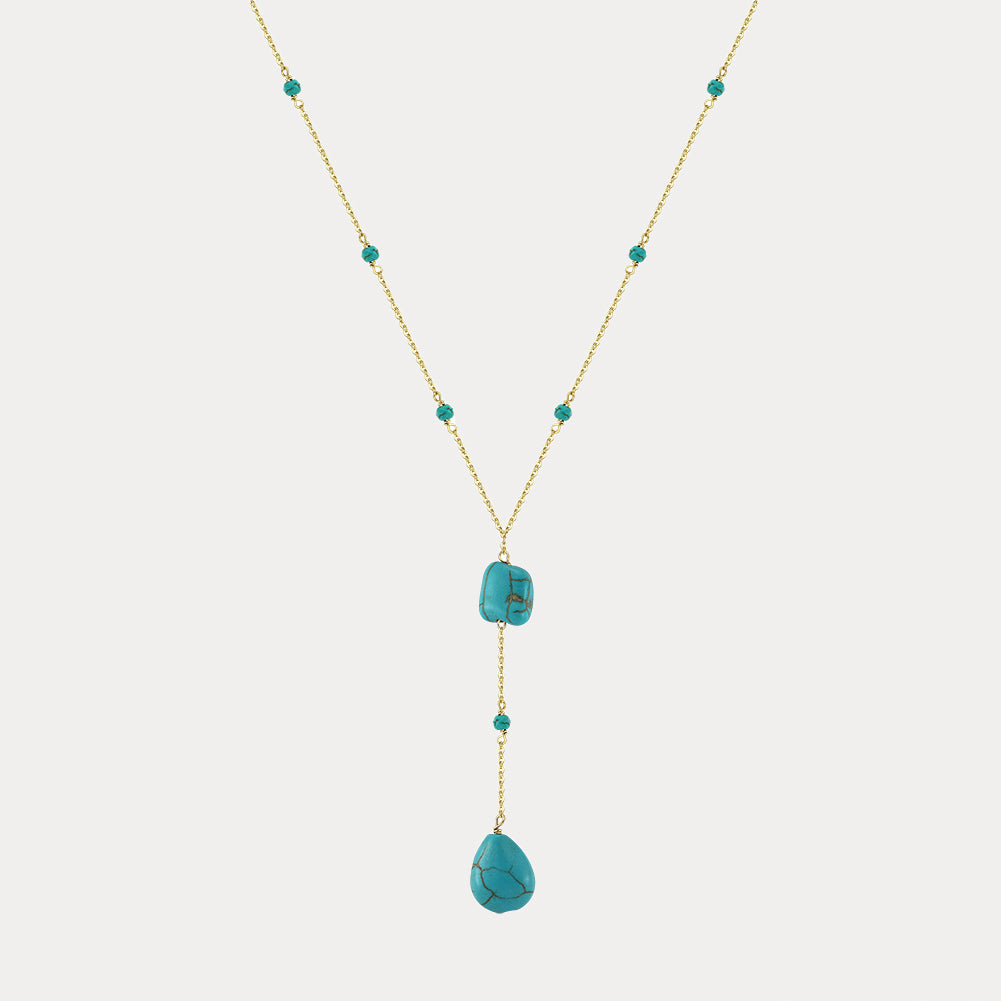 Selenichast Turquoise Cascade Y Necklace
