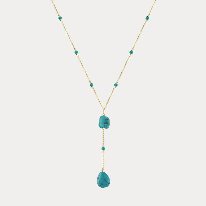 Turquoise Cascade Y Necklace