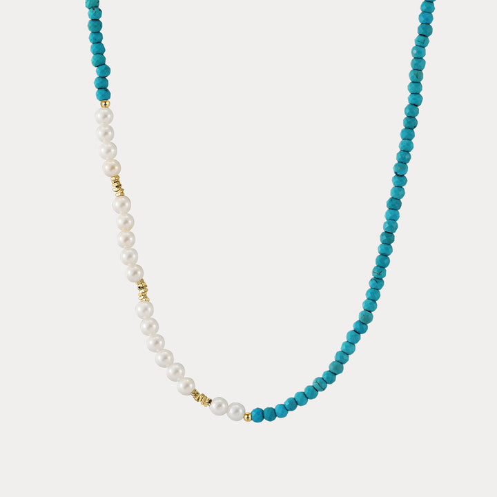Turquoise Pearl Seed Bead Necklace