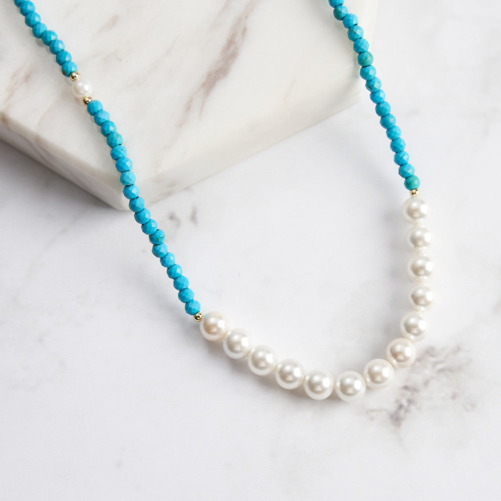 Selenichast Turquoise Pearl Necklace