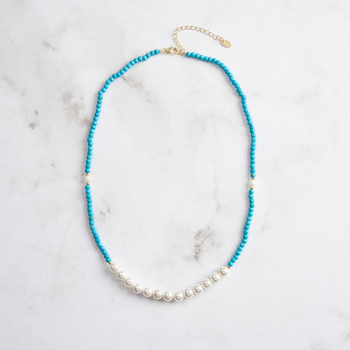 Selenichast Turquoise Pearl Necklace