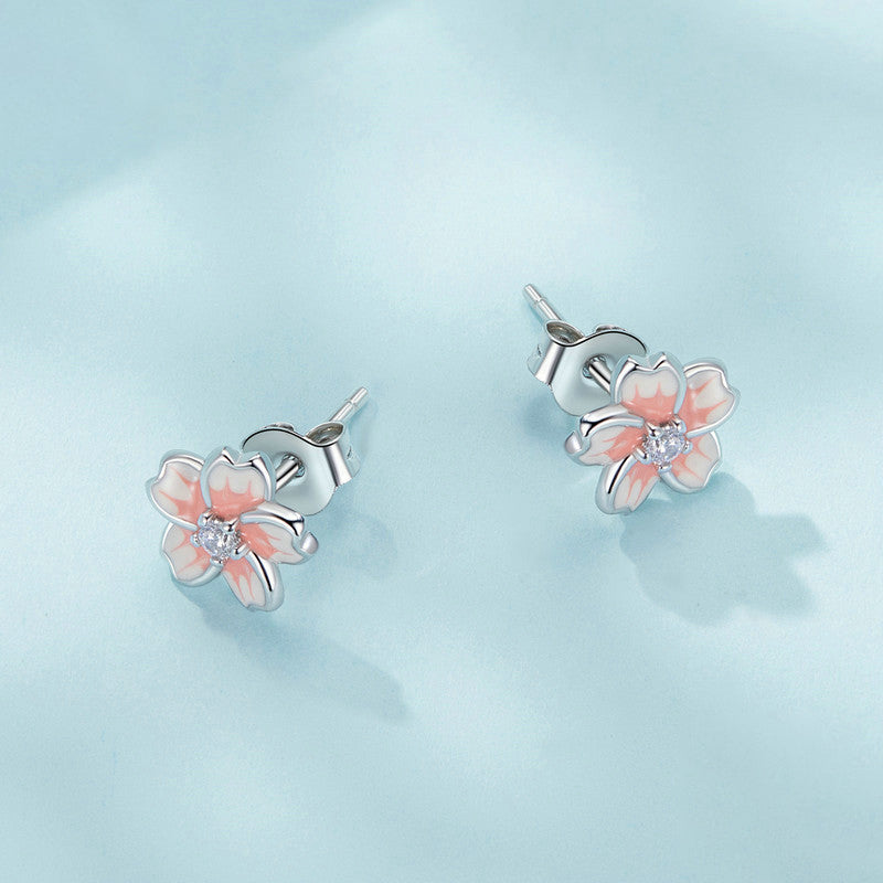 Pink Sakura Stud Earrings