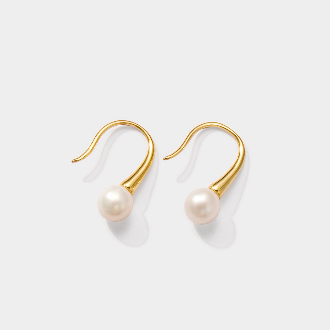 Gold Freshwater Pearl Earrings