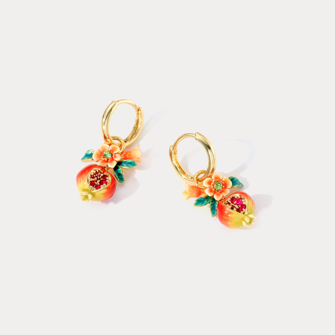 Gold Pomegranate Earrings