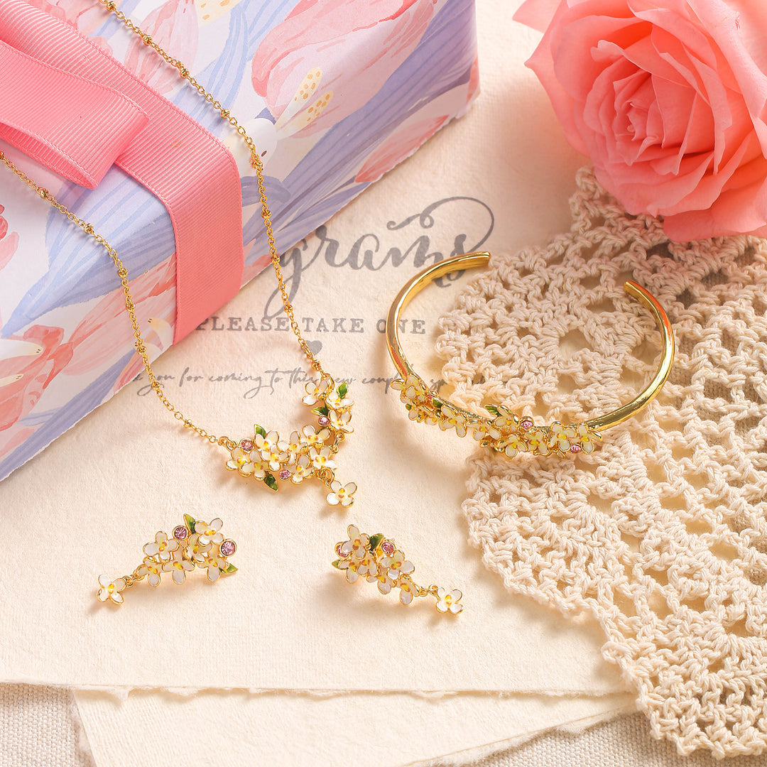 Selenichast Osmanthus Fragrans Jewelry Set with Gift Wrapping