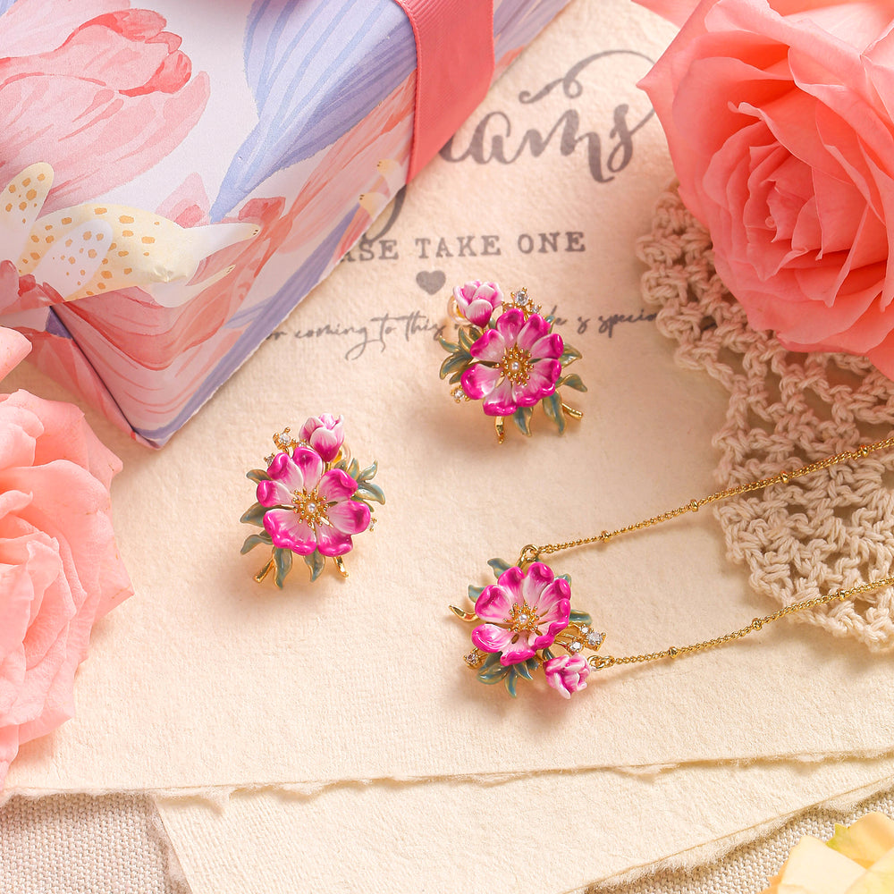 Peony Jewelry Set with Gift Wrapping