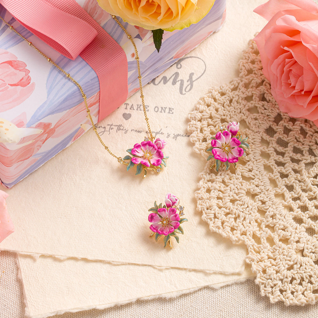 Selenichast Peony Jewelry Set with Gift Wrapping