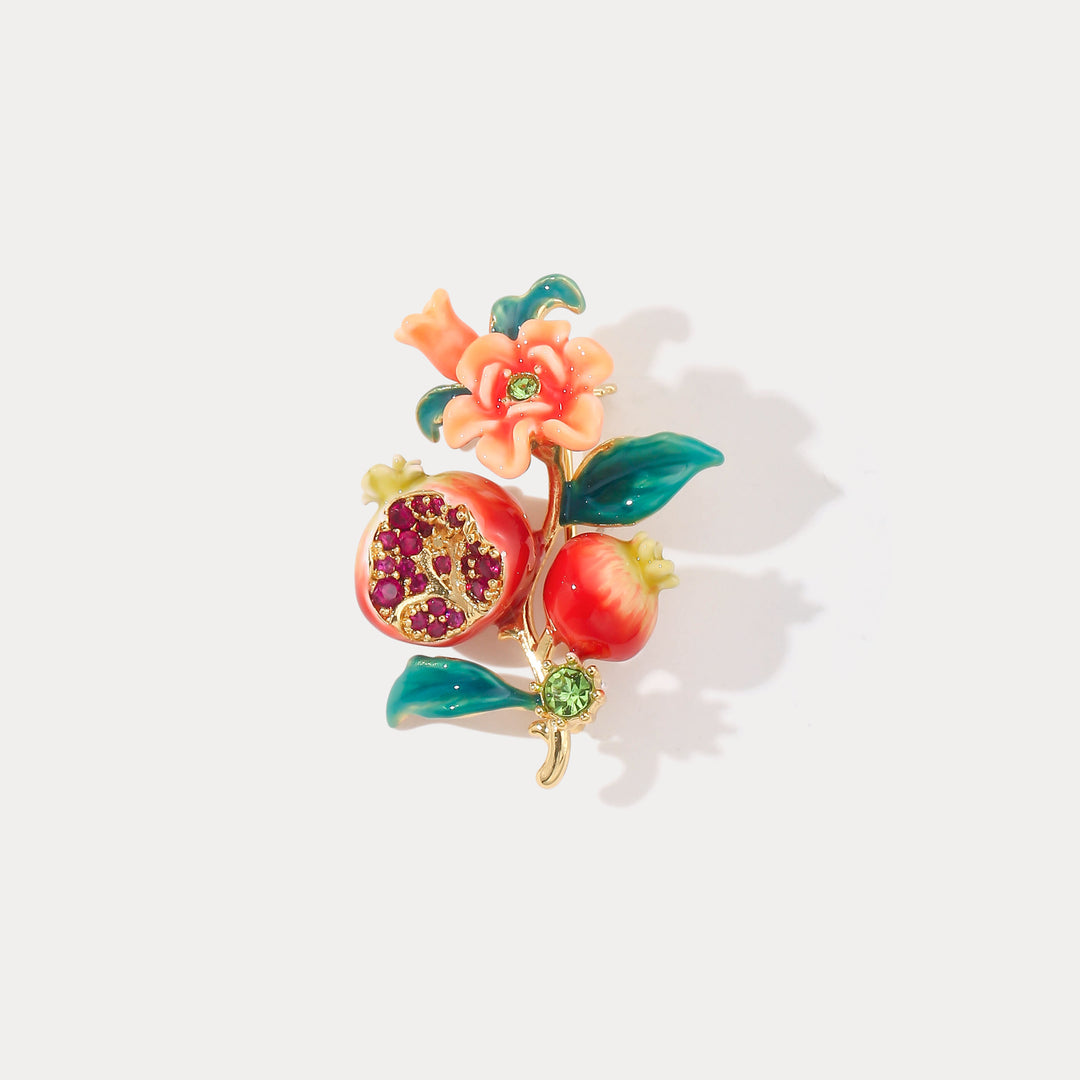 Selenichast Pomegranate Flower Brooch
