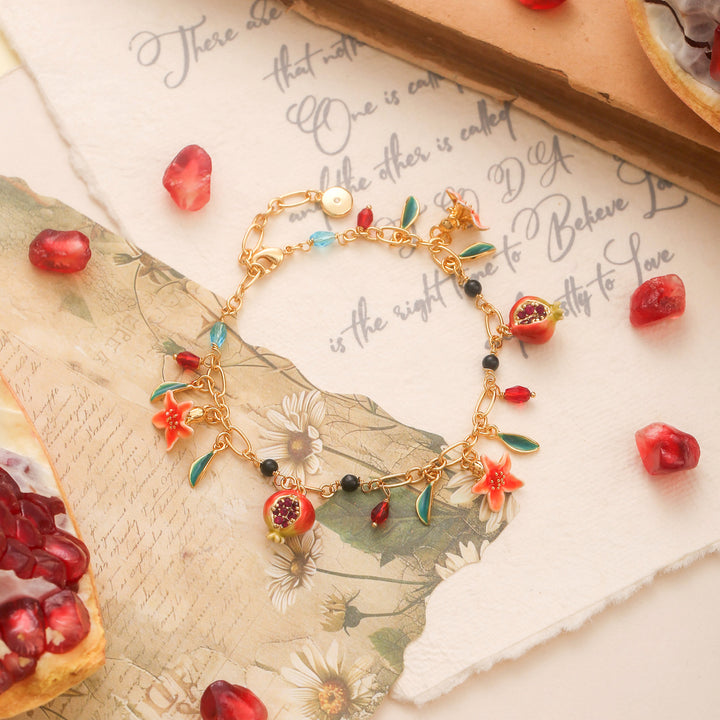 Pomegranate Charm Bracelet