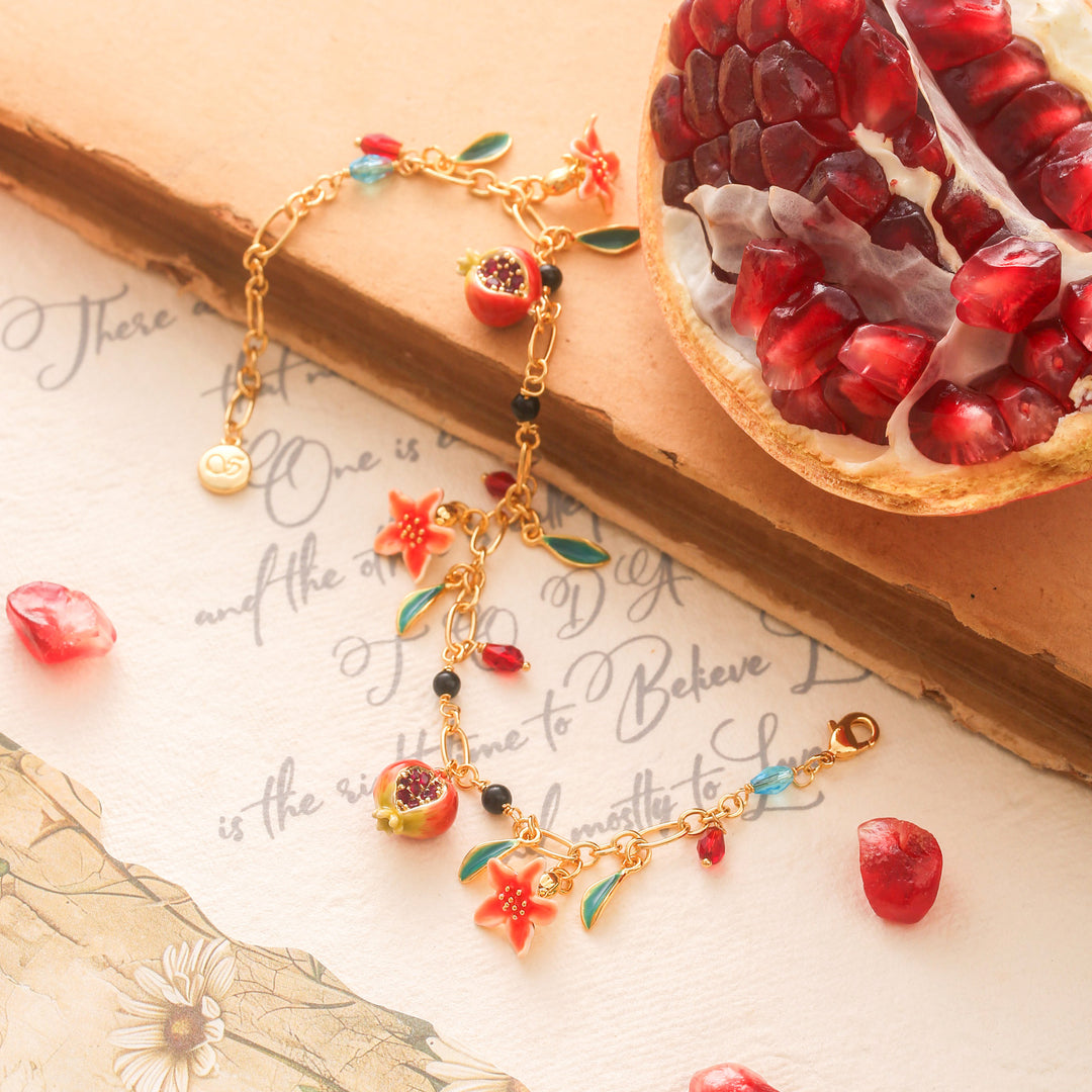 Pomegranate Charm Bracelet