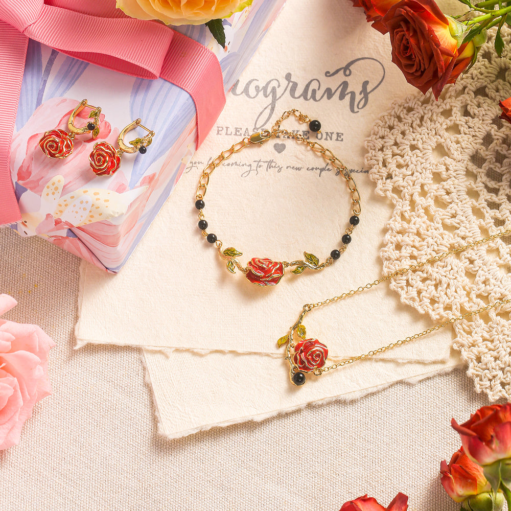 Rose Jewelry Set with Gift Wrapping