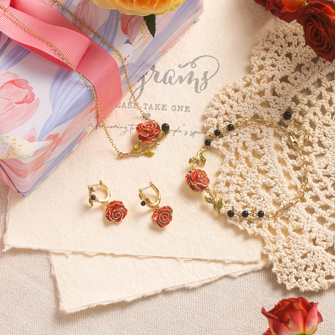 Selenichast Rose Jewelry Set with Gift Wrapping