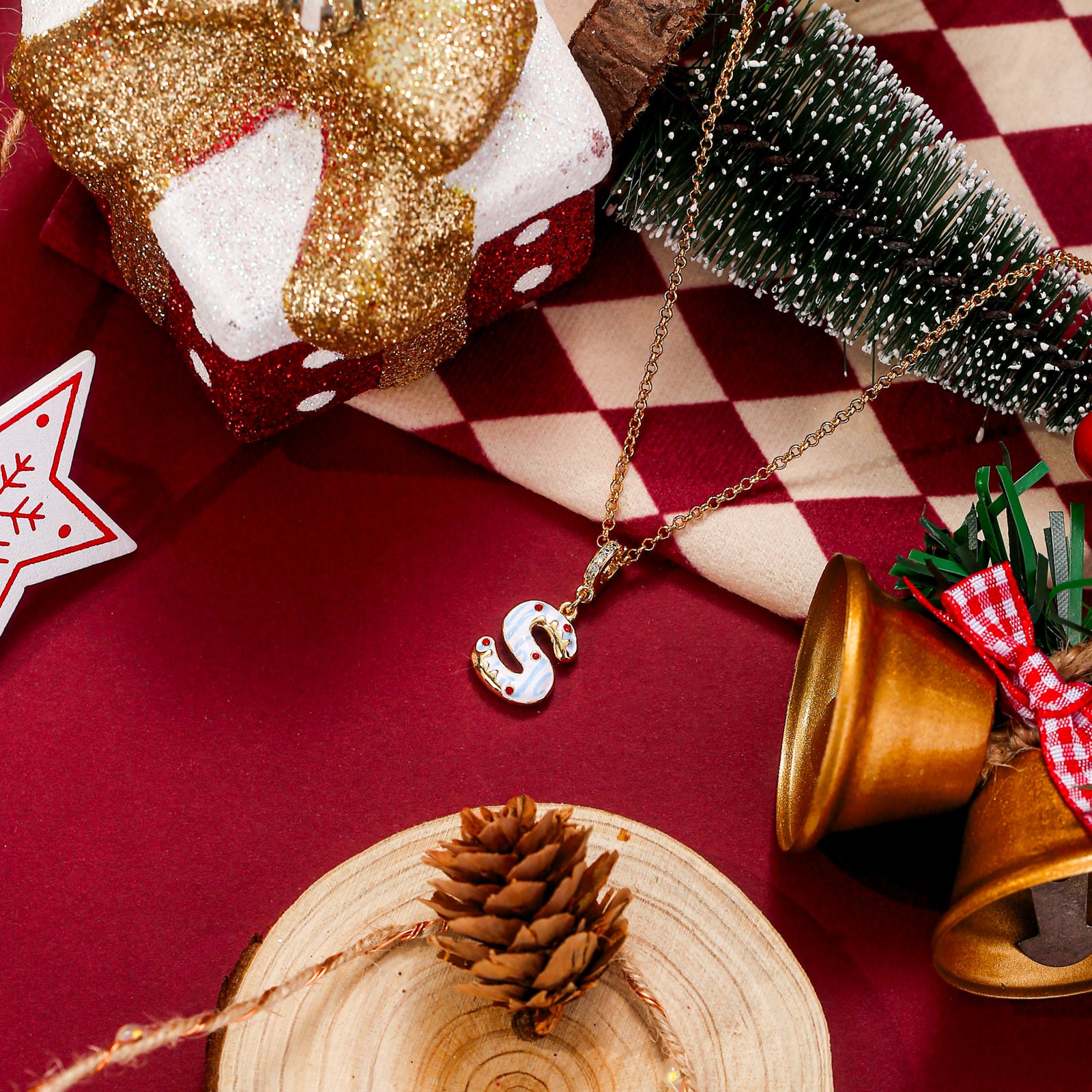 Christmas Letter S Necklace