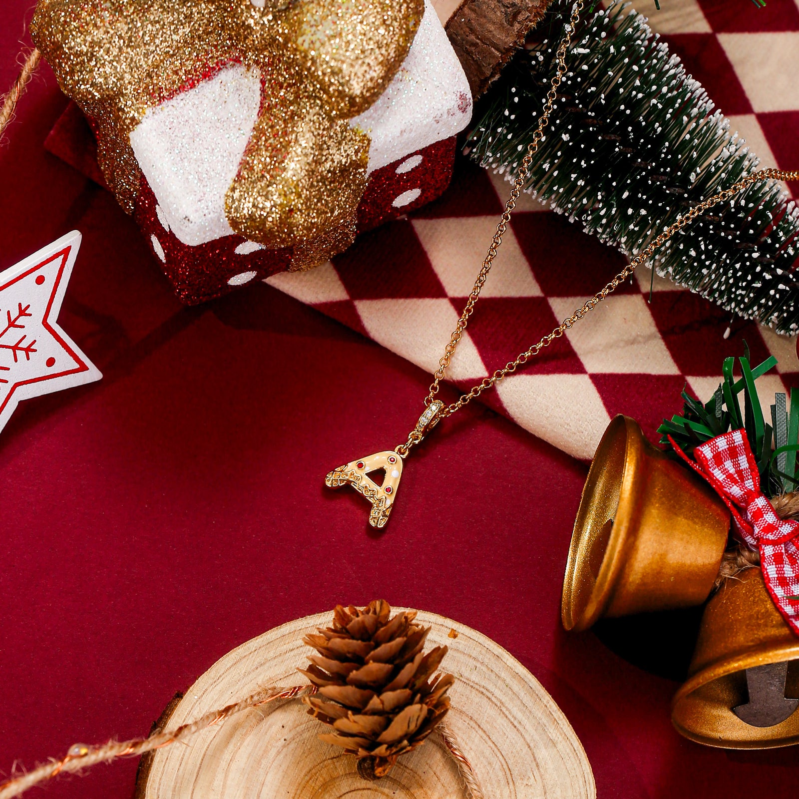 Christmas Letter A Necklace