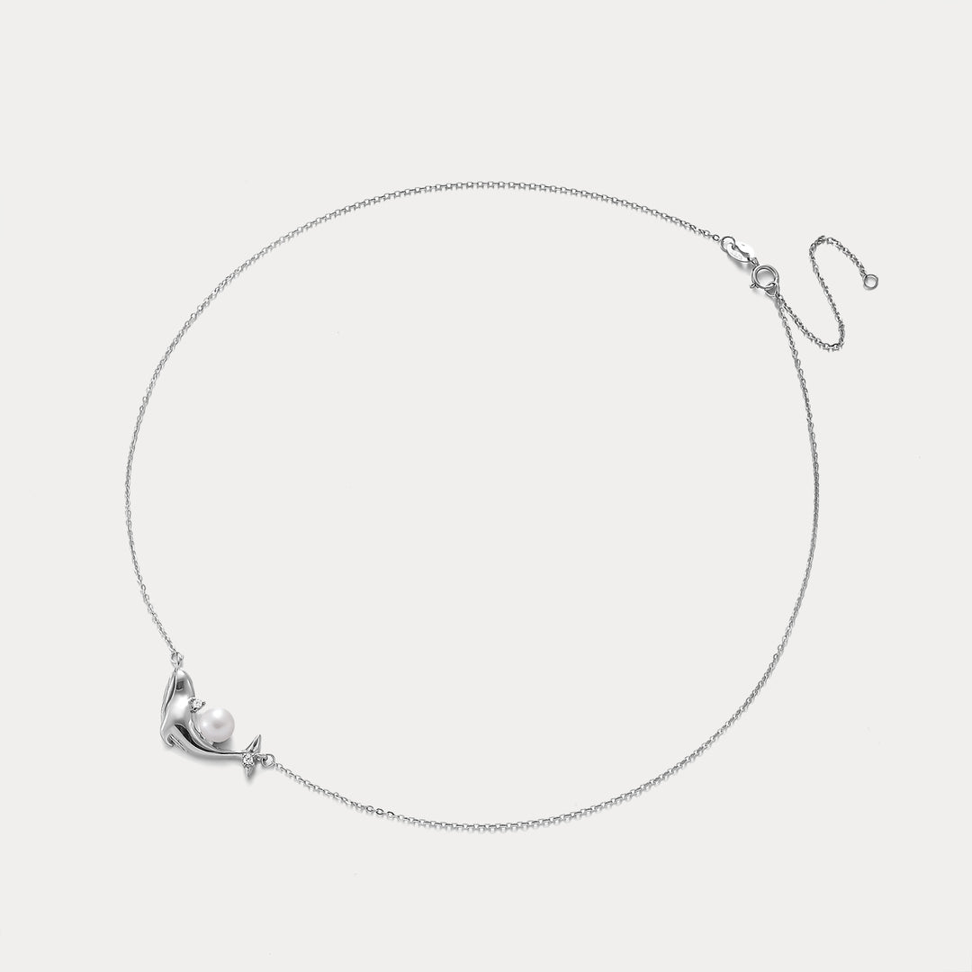 Dolphin Pearl Pendant Necklace