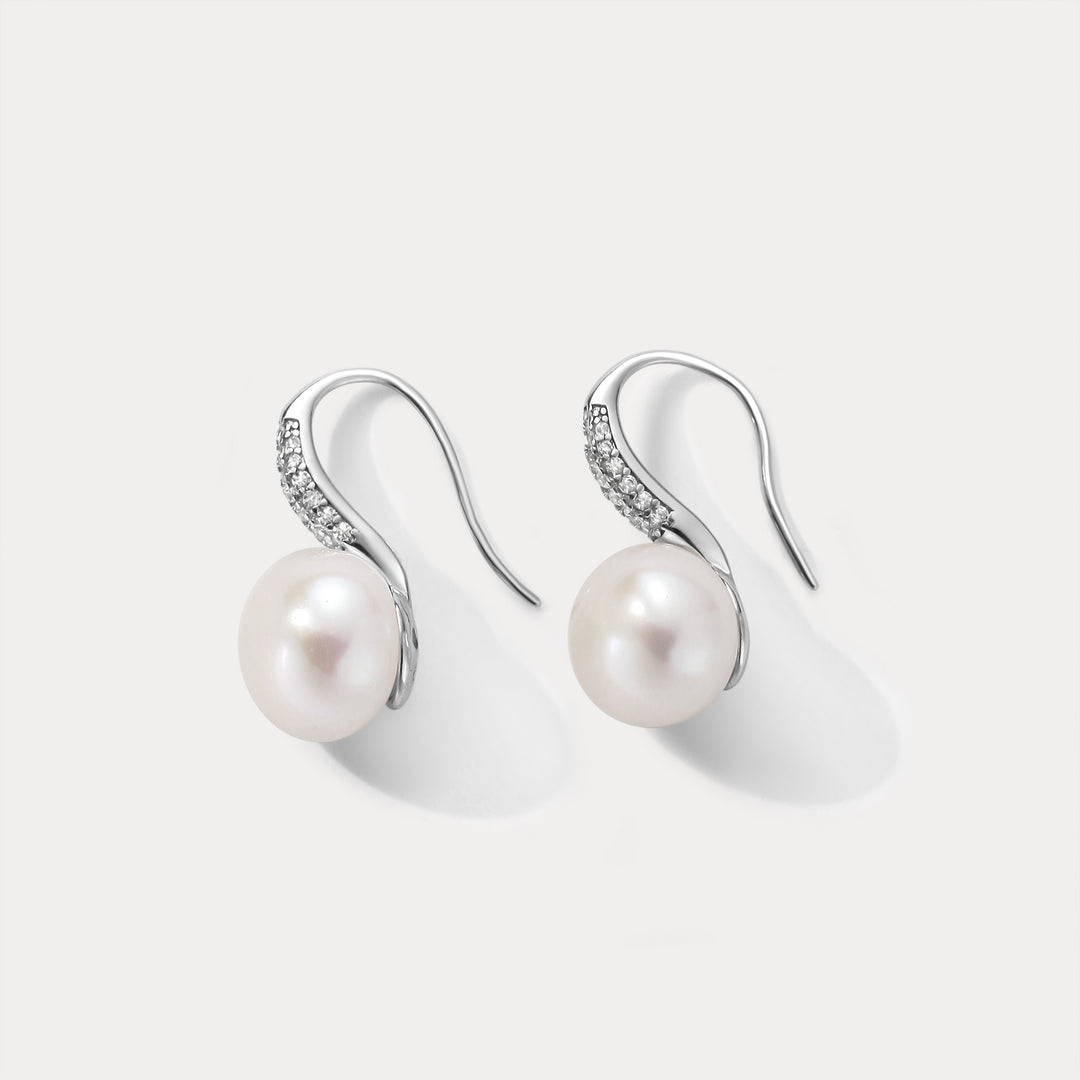 Selenichast Silver Freshwater Pearl Earrings