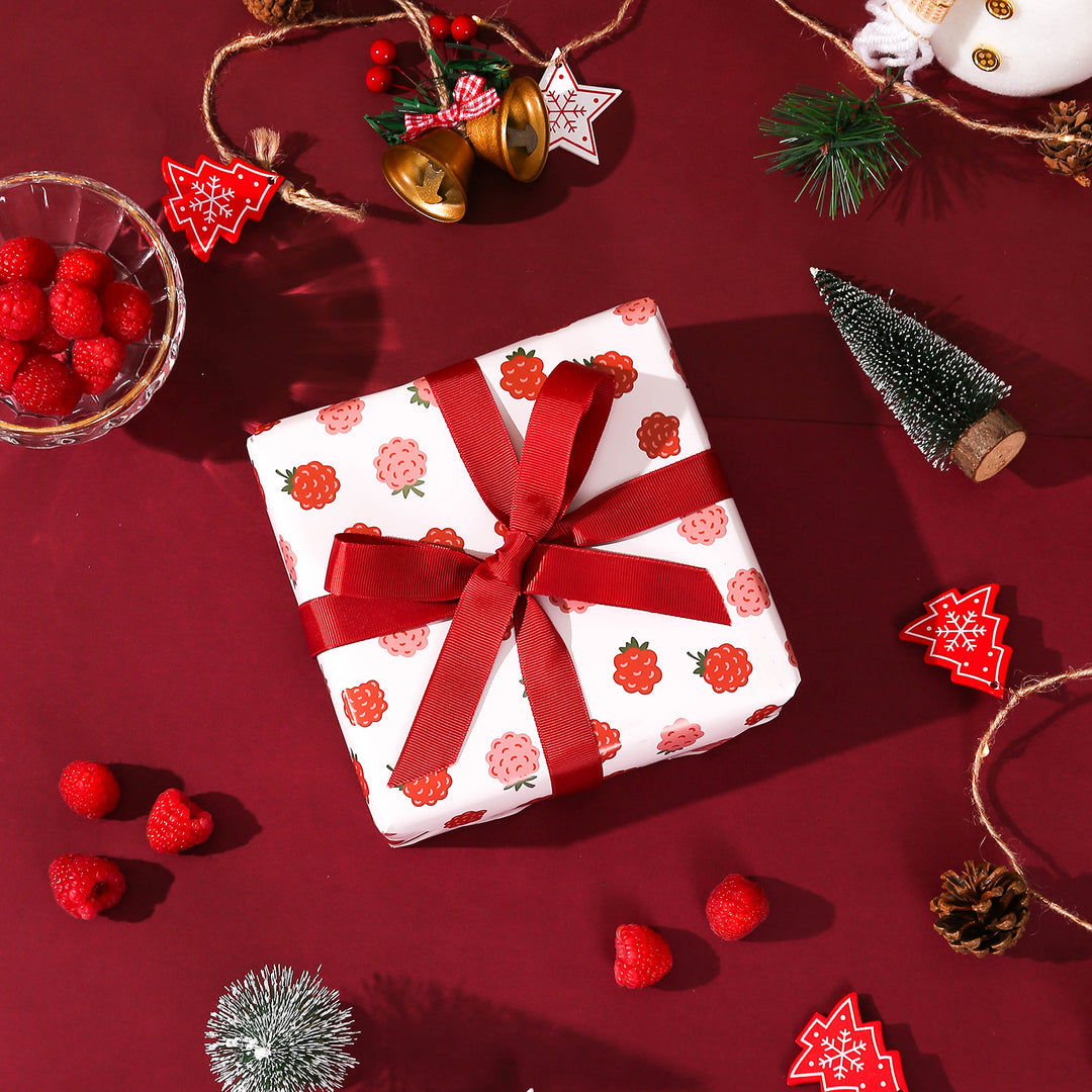 Christmas Raspberry Gift Wrapping