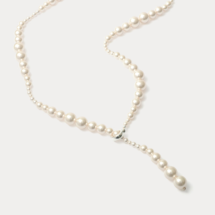 Selenichast Pearl Lariat Necklace