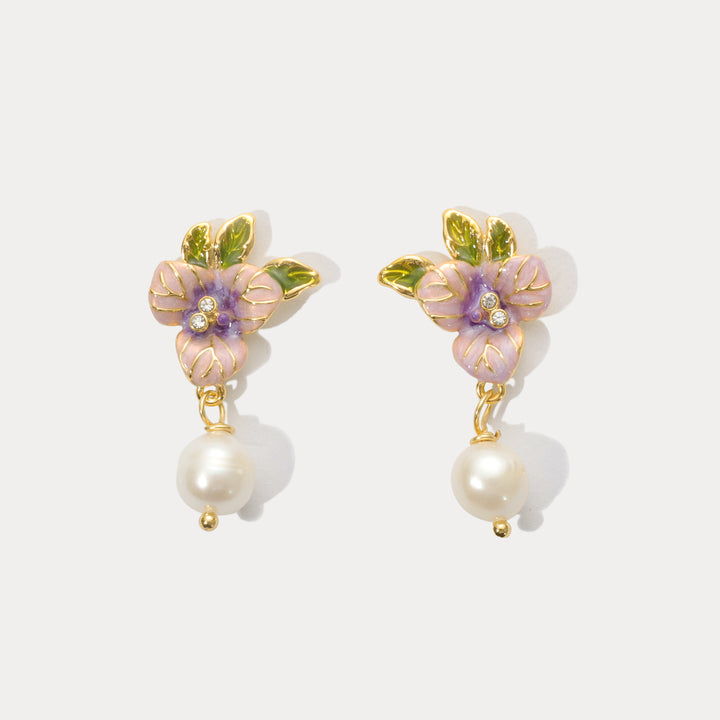 Selenichast Pansy Flower Earrings