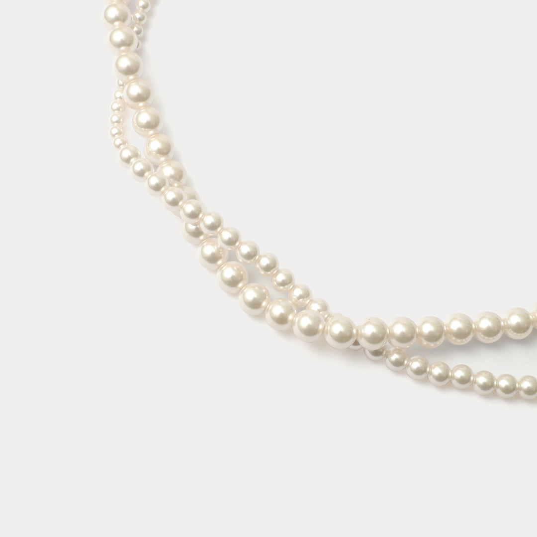 Selenichast Double Strand Pearl Necklace