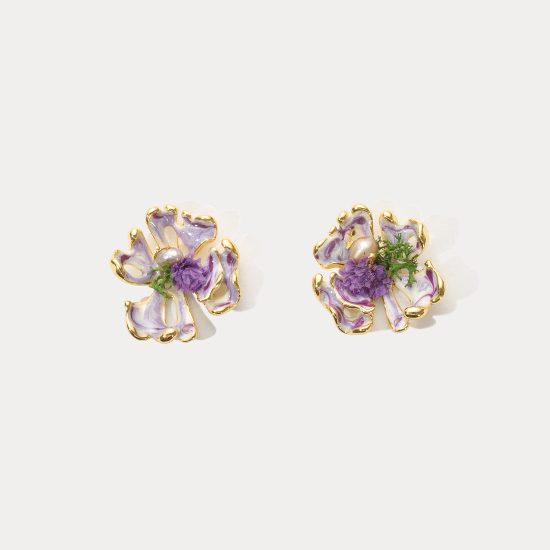 Selenichast Lavender Flower Earrings