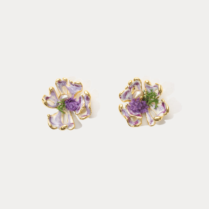 Lavender Flower Earrings