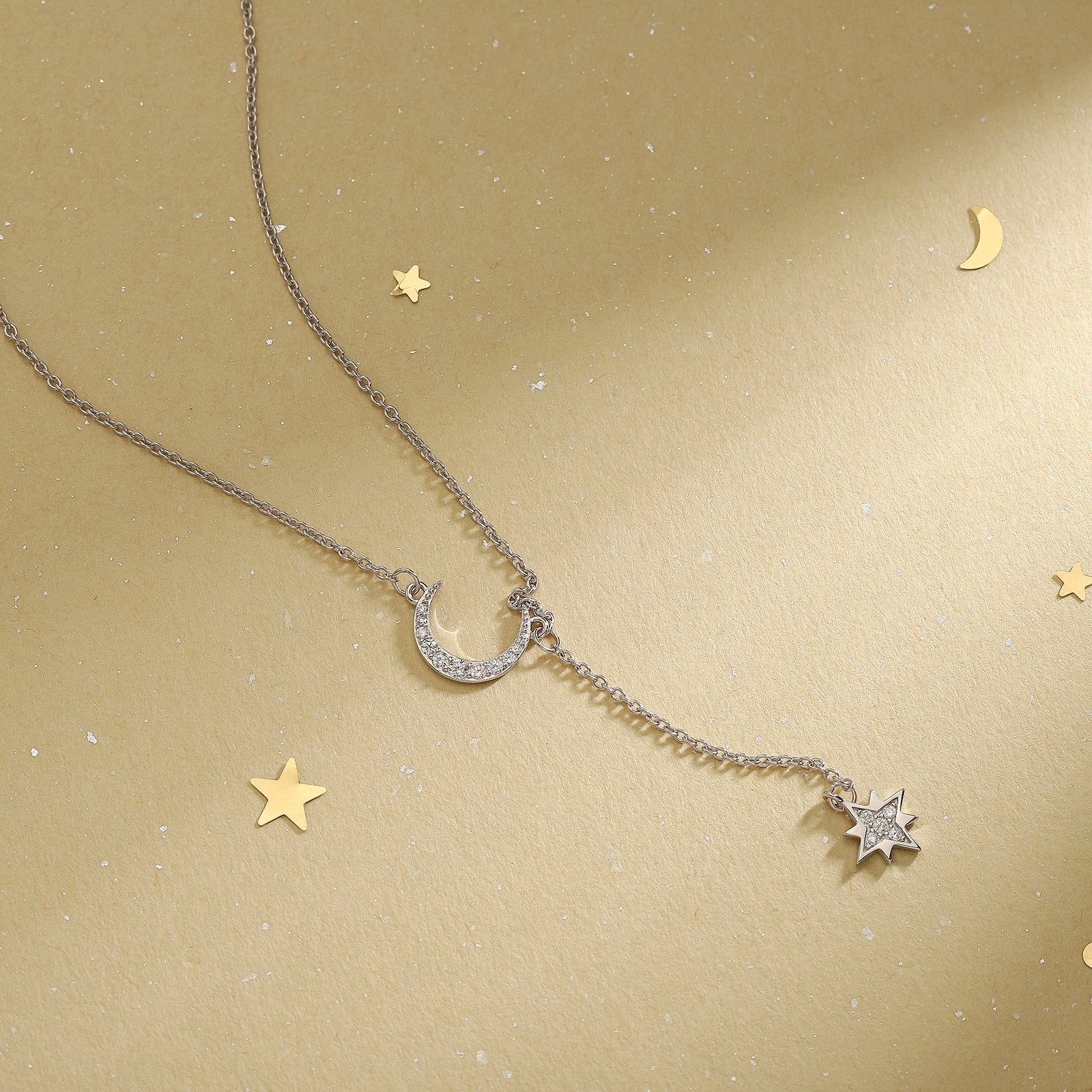 Moon Star Silver Necklace Barbie Jewelry
