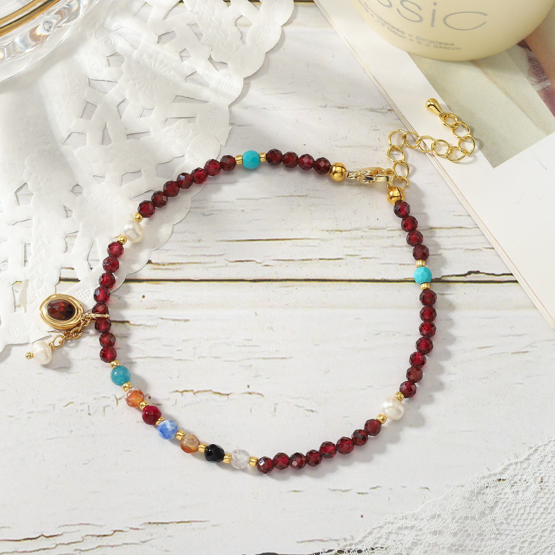 Agate Beaded Anklet