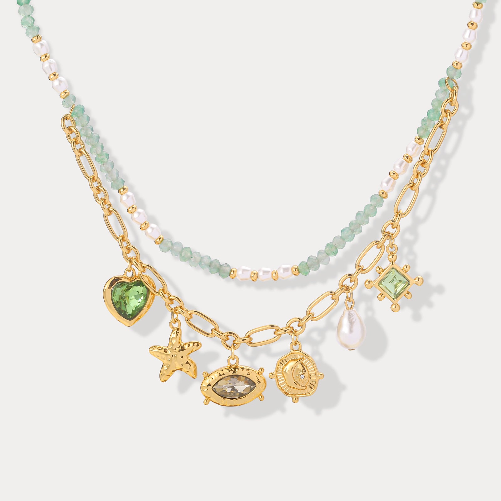 Vintage Charm Bead Necklace