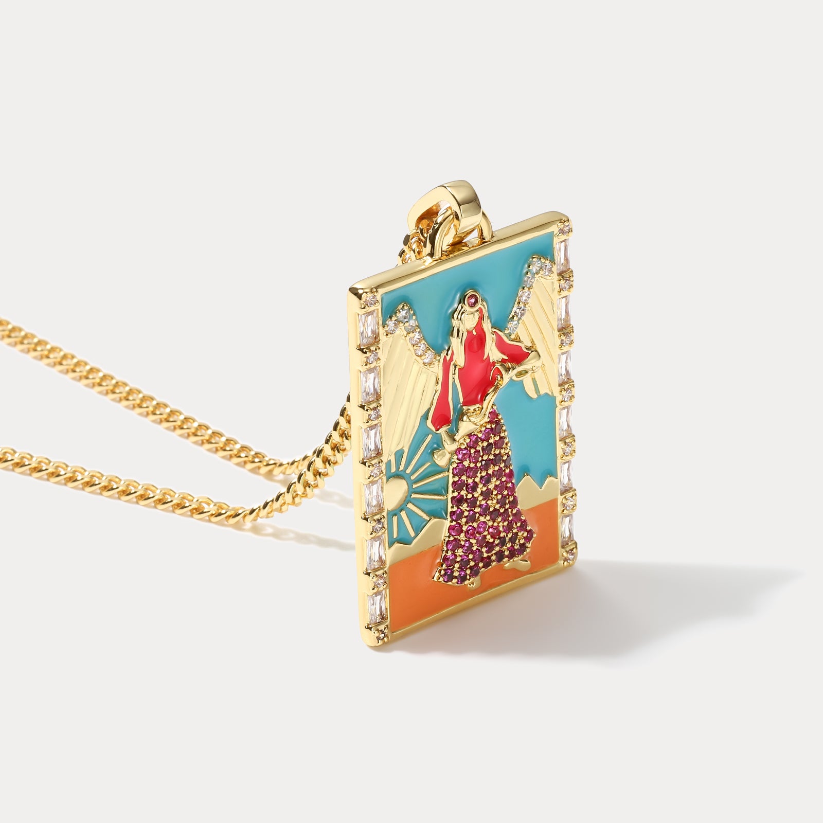 Temperance Tarot Card Astrology Necklace