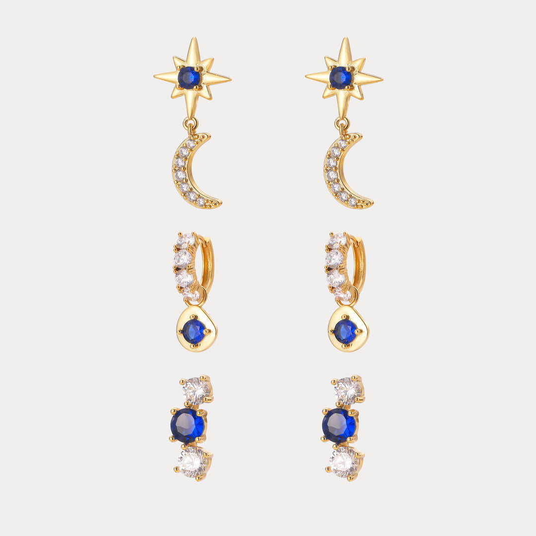 Moon and Star Earring Sets